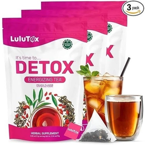 Lulutox detox tea peach herbal - lulutox,
