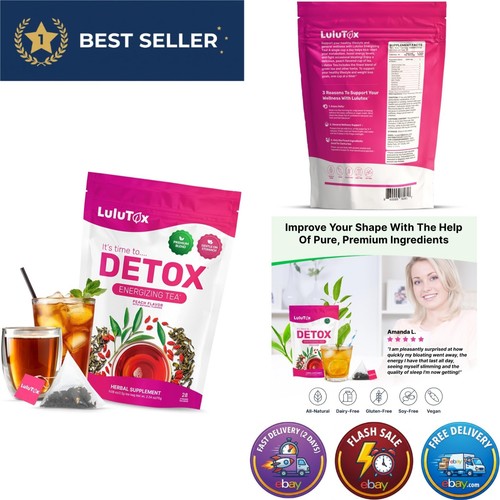 Lulutox detox tea peach herbal - detox,